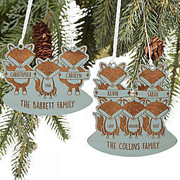 Fox Family Personalized Wood Ornament Collection