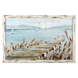 Wadou Wood Pier 3-D 40-Inch x 26-Inch Wrapped Canvas