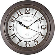 Sterling &amp; Noble&trade;Raised Arabic Grill Round 10-Inch Wall Clock in Bronze