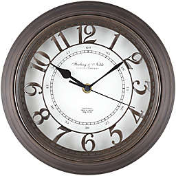 Sterling & Noble™Raised Arabic Grill Round 10-Inch Wall Clock in Bronze