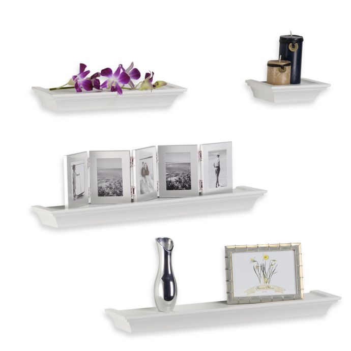 Melannco 4-Piece Ledge Set in White | Bed Bath & Beyond