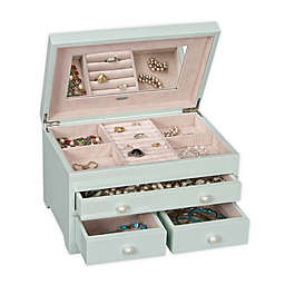 Mele & Co. Bianca Wooden Jewelry Box in Seafoam