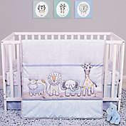 Sammy & Lou Safari Yearbook 4-Piece Crib Bedding Set in Periwinkle