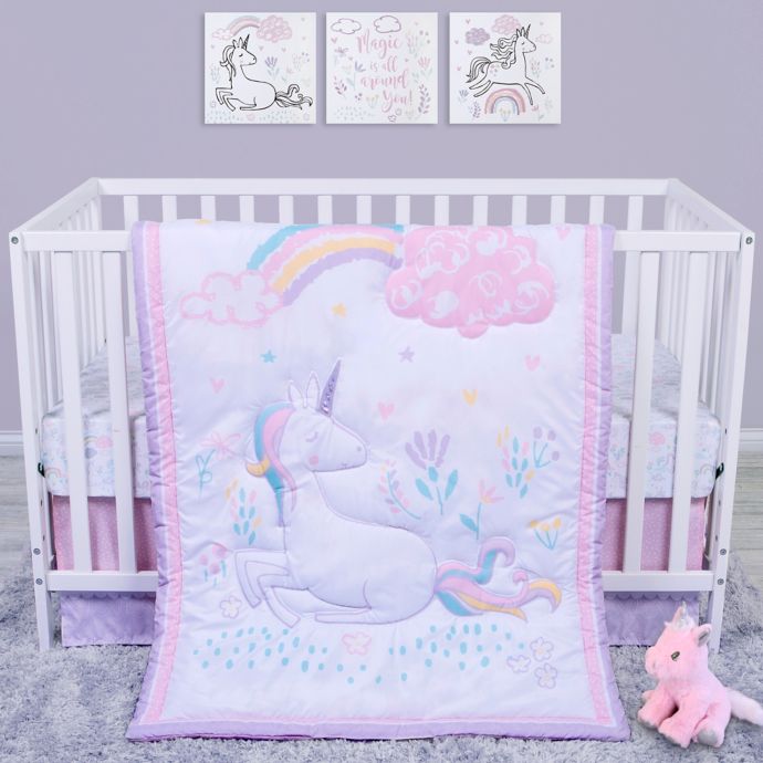 Sammy Lou 4 Piece Unicorn Crib Bedding Set In Pink Buybuy Baby