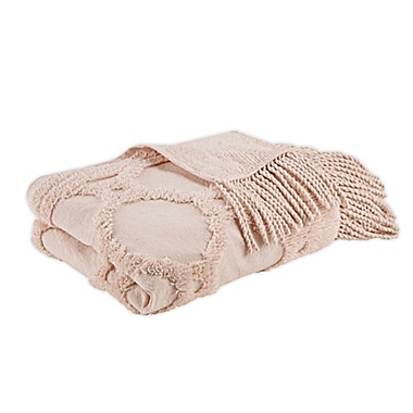 Madison Park Brianne Tufted Throw Blanket in Blush. View a larger version of this product image.