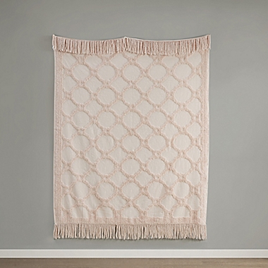 Madison Park Brianne Tufted Throw Blanket in Blush. View a larger version of this product image.