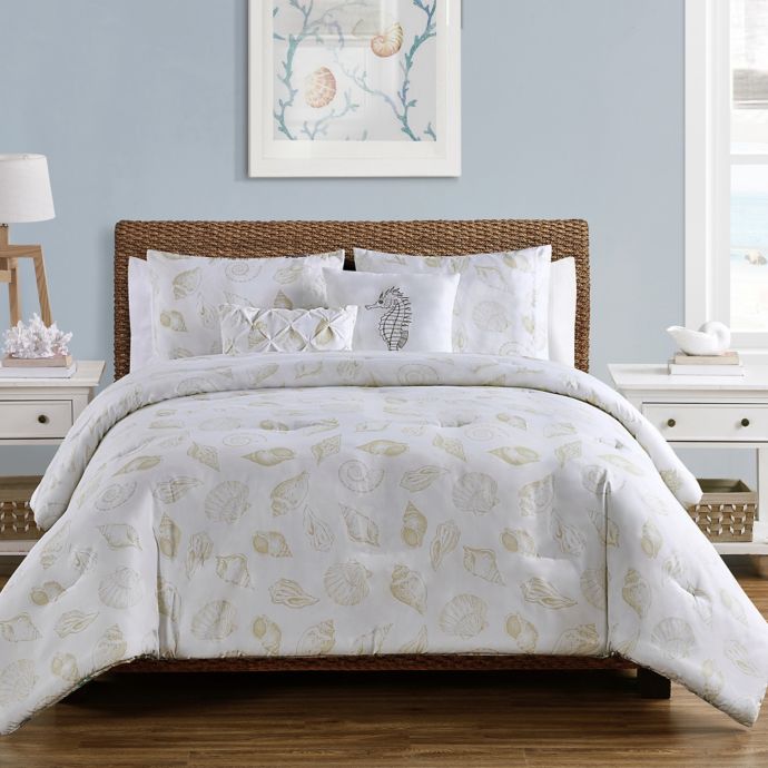 VCNY Home Coral Reef Reversible Duvet Cover Set in White | Bed Bath and ...