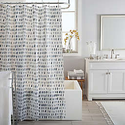 Bath Bliss Speck Design PEVA Shower Curtain Blue