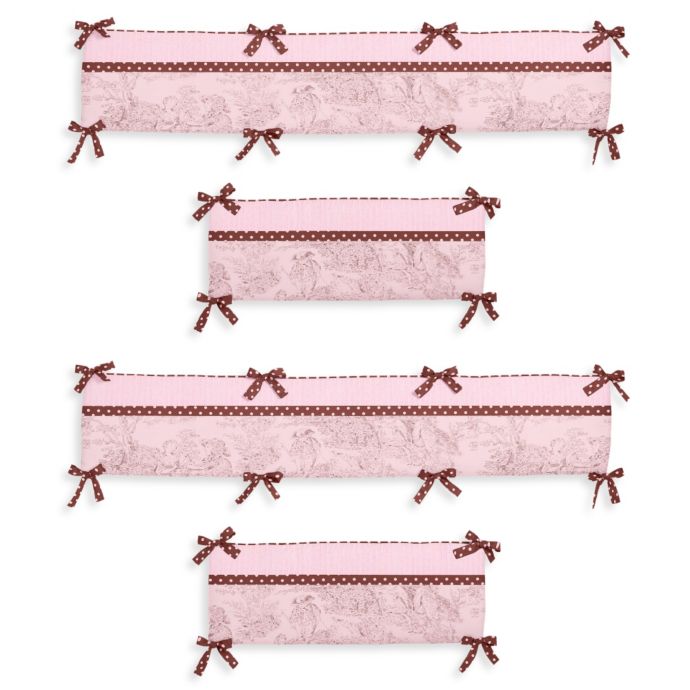 Sweet Jojo Designs French Toile And Polka Dot 4 Piece Crib Bumper