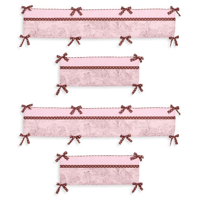 Sweet Jojo Designs French Toile And Polka Dot 4 Piece Crib Bumper