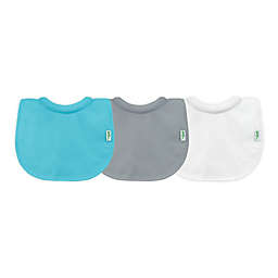 green sprouts® 3-Pack Stay-dry Milk-catcher Bibs in Aqua and Gray