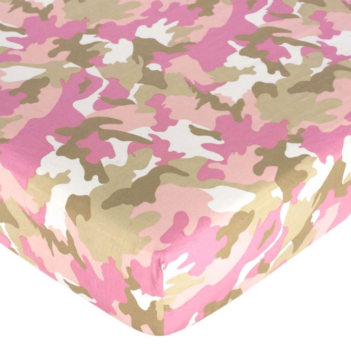 Sweet Jojo Designs Camo Fitted Crib Sheet In Pink Khaki Buybuy Baby