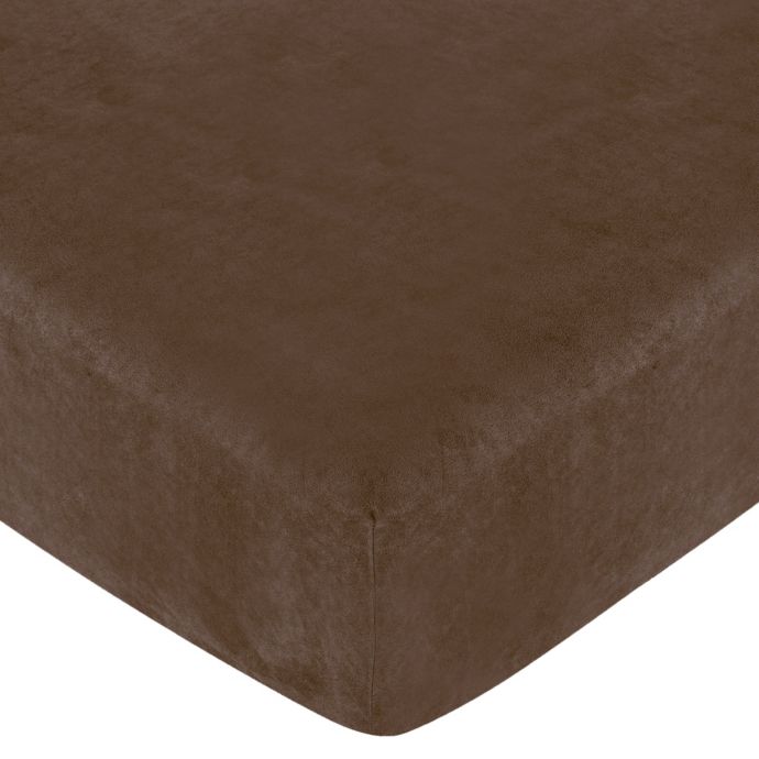 Sweet Jojo Designs Soho Fitted Crib Sheet In Brown Microsuede