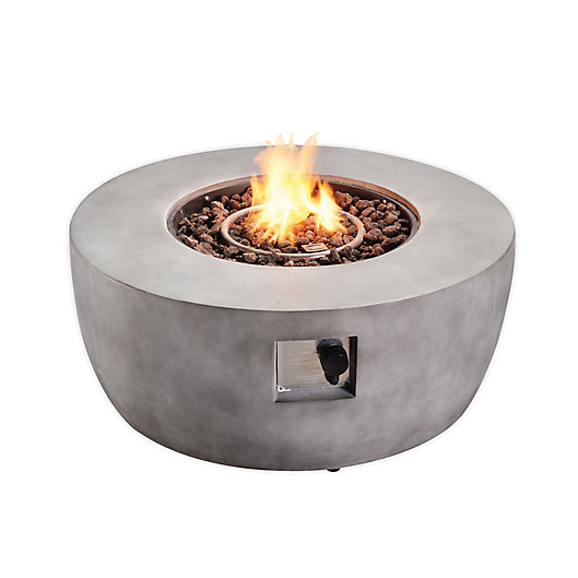 Alternate image 1 for Teamson Home 36-Inch Outdoor Round Concrete Propane Gas Fire Pit