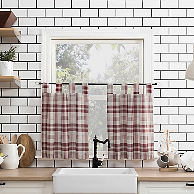 No.918&reg; Blair 36-Inch Tab Top 3-Piece Curtain Set in Red. View a larger version of this product image.