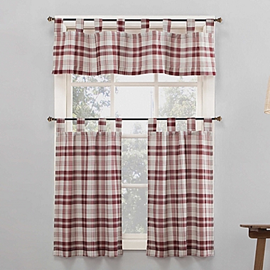 No.918&reg; Blair 36-Inch Tab Top 3-Piece Curtain Set in Red. View a larger version of this product image.