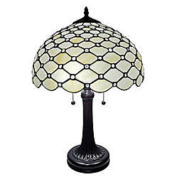 Tiffany Style 2-Light Jeweled Table Lamp
