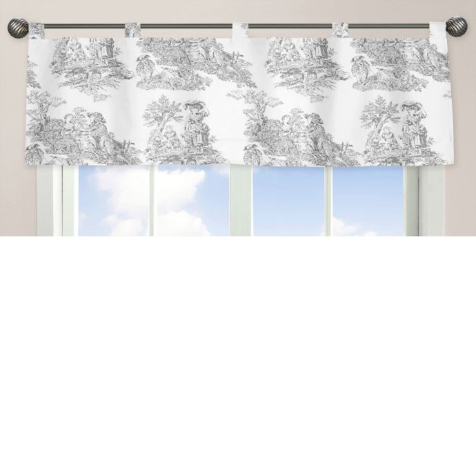 Sweet Jojo Designs French Toile Window Valance in Black/Cream Bed