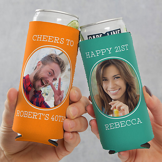 Alternate image 1 for Birthday Photo Message Slim Can Cooler