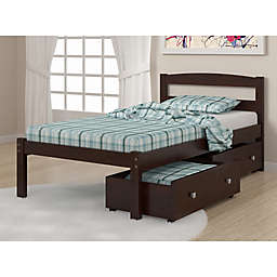 Econo Bed with Storage Drawers in Dark Cappuccino