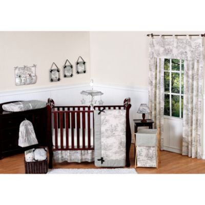 toile crib bedding