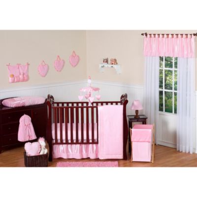 plain pink crib bedding