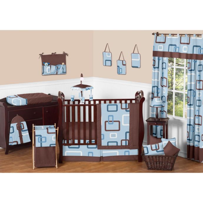 Sweet Jojo Designs Geo 11 Piece Crib Bedding Set In Blue Brown