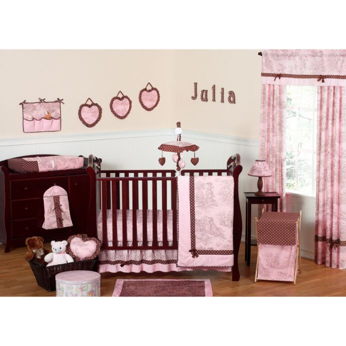 Sweet Jojo Designs French Toile And Polka Dot Crib Bedding