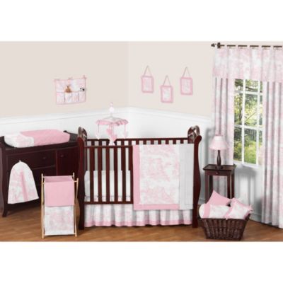 toile crib bedding