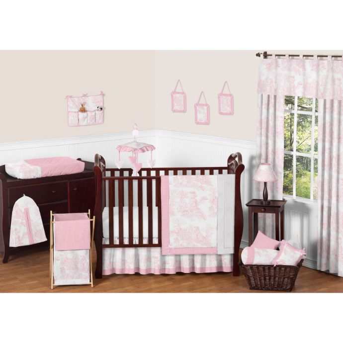 Sweet Jojo Designs Pink French Toile Crib Bedding Collection Bed