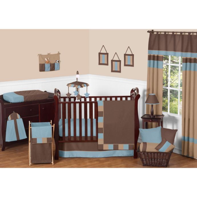 Sweet Jojo Designs Soho Crib Bedding Collection In Blue Brown