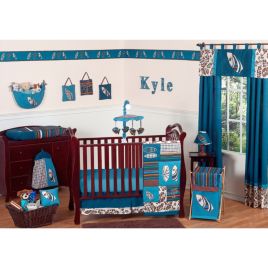 Sweet Jojo Designs Surf Crib Bedding Collection In Blue Brown