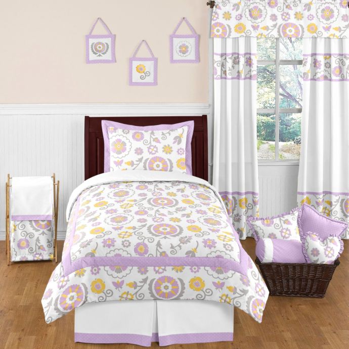 Sweet Jojo Designs Suzanna Bedding Collection in Lavender/White | Bed ...