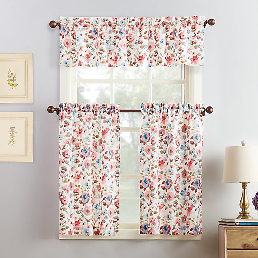 Alternate image 1 for No.918® Deana 36-Inch  Kitchen Curtain Set in Coral