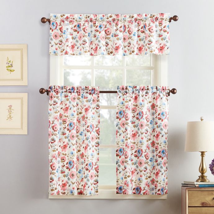 No.918® Deana 36Inch Kitchen Curtain Set in Coral Bed Bath and