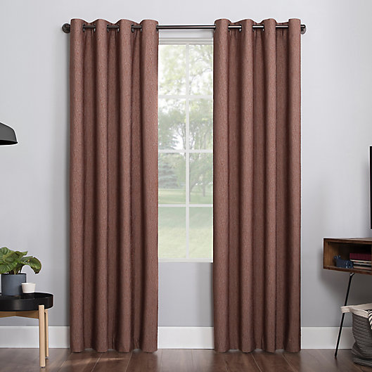 Alternate image 1 for Sun Zero® Noir 84-Inch Grommet Window Curtain Panel in Charcoal (Single)