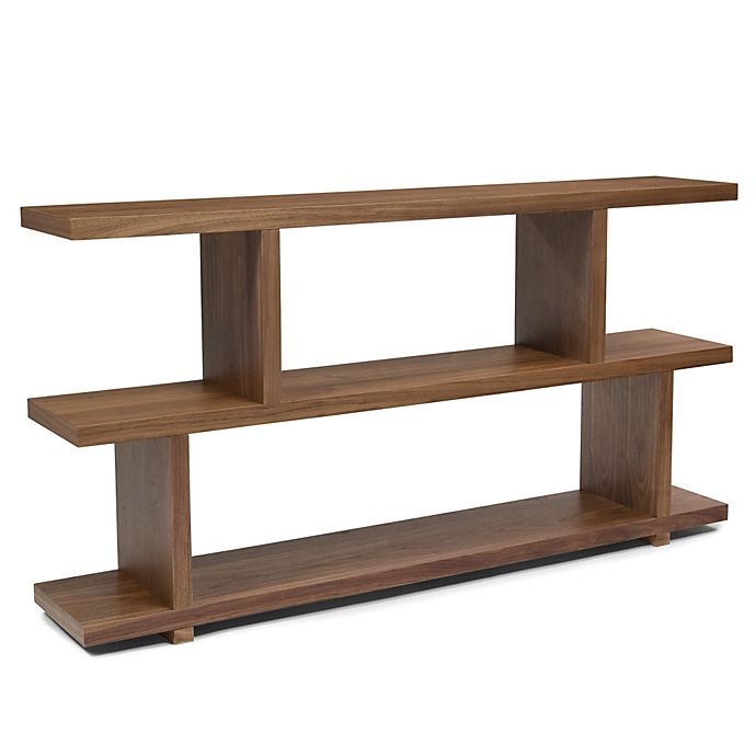 Moe S Home Collection Small Miri Shelf Bookcase In Walnut Bed