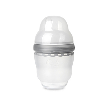 Olababy&reg; GentleBottle 2-Pack 4 fl. oz. Silicone Wide-Neck Bottles in Frost/Grey. View a larger version of this product image.
