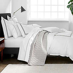Under the Canopy® Hotel Border Organic Cotton 3-Piece Full/Queen Duvet Cover Set in Grey/White