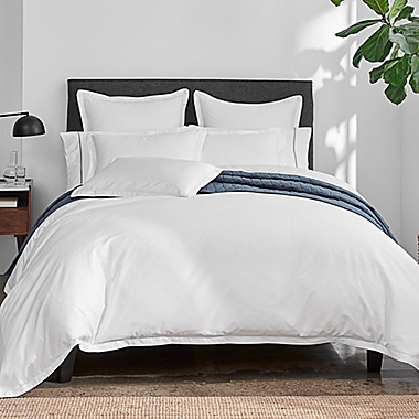 Under the Canopy&reg; Italian Hem Stitch Organic Cotton 3-Piece Full/Queen Duvet Cover Set in White. View a larger version of this product image.