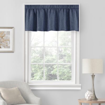 42 x 18 Inch Thermal Insulated Room Darkening Kitchen Curtain Valances Rod Pocket Bathroom Valances for Living Room Bedroom Cafe 1 Panel LORDTEX Navy Valances for Windows 