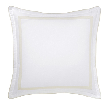 Under the Canopy&reg; Hotel Border Organic Cotton European Pillow Sham in White/Ivory. View a larger version of this product image.