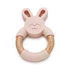 Alternate image 0 for Loulou Lollipop Wood and Silicone Bunny Teether Ring in Blush