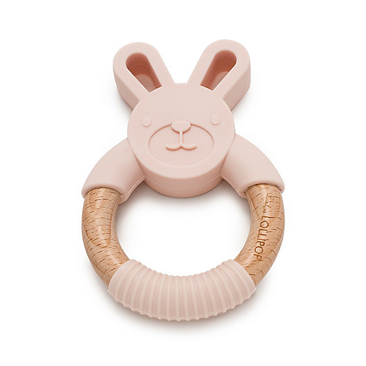 Safety Wooden Natural Baby Rabbit Teething Ring Teether Bunny  Babies Teethers 
