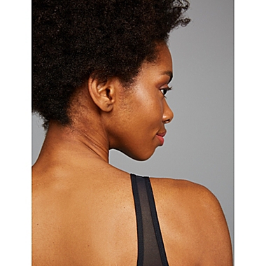 A Pea in the Pod Medium Mesh Trim Wrap Maternity and Nursing Bra in Black. View a larger version of this product image.