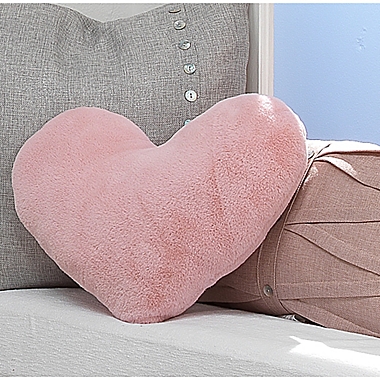 Lambs &amp; Ivy&reg; Heart To Heart Faux Fur Throw Pillow in Pink. View a larger version of this product image.