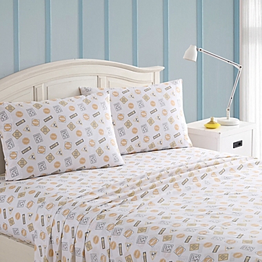 Kute Kids Construction Land 3-Piece Twin Sheet Set in Grey/Yellow. View a larger version of this product image.