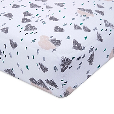 aden + anais&trade; essentials Mountain Crib Sheet in Brown/Grey. View a larger version of this product image.