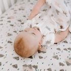 Alternate image 1 for aden + anais&trade; essentials Mountain Crib Sheet in Brown/Grey