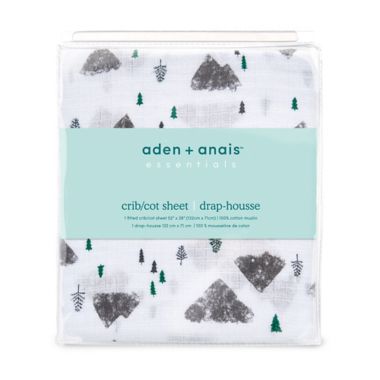 aden + anais&trade; essentials Mountain Crib Sheet in Brown/Grey. View a larger version of this product image.